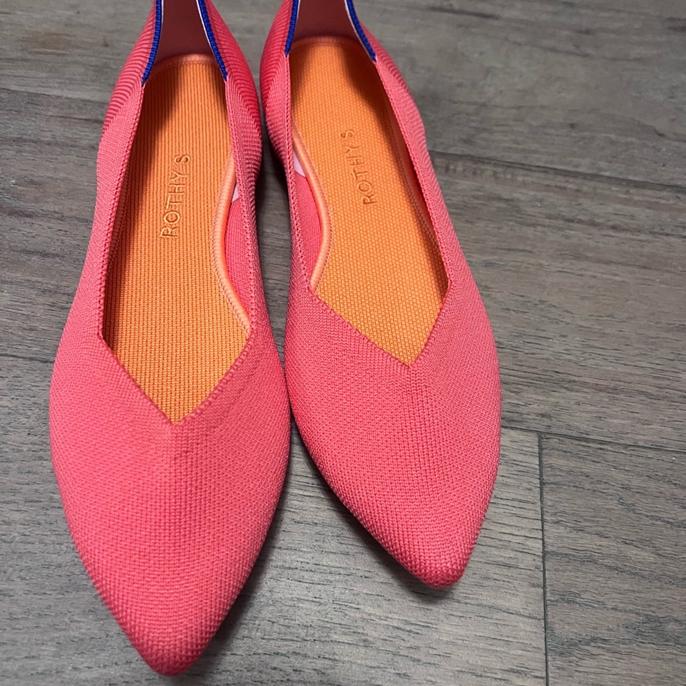 Rothy's Coral and Blue Women's Flats